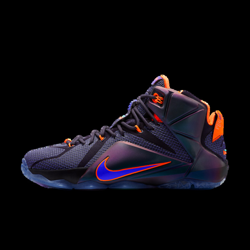 Lebron 12 purple sale and orange