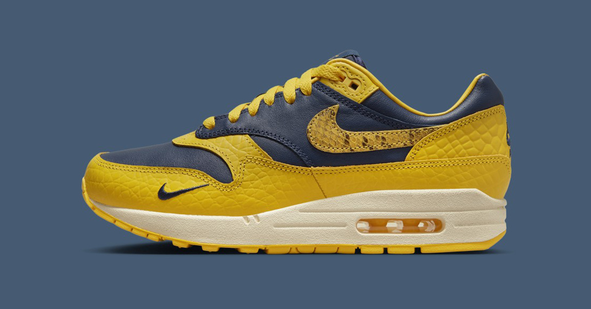 Snake and Crocodile Overlays on the Nike Air Max 1 CO.JP "Michigan" Snake and Crocodile Overlays on the Nike Air Max 1 CO.JP "Michigan"