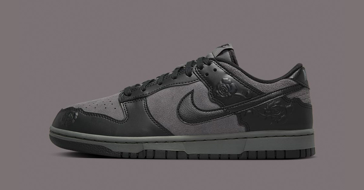Custom Roses On Dunks Nike Dunk Low ‘Black Roses’ creates gothic vibes for Valentine's Day