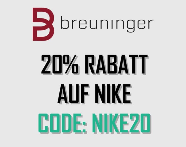 Breuninger Sale – 20% Rabatt auf Nike