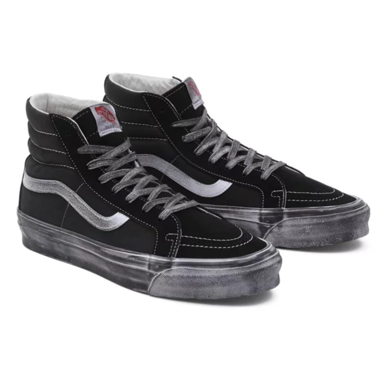 Vans Vault UA OG Sk8 Hi LX Stressed Black White VN0A4BVBBA2