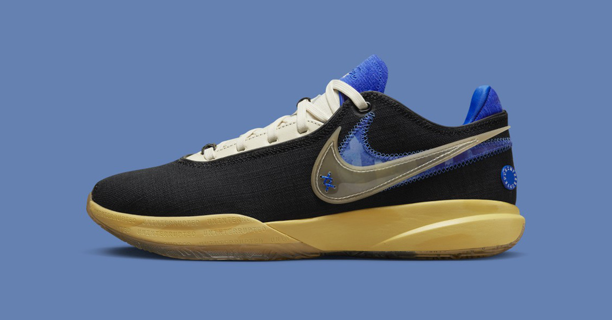 Königsblaue Hits und vergilbte Zwischensohlen bei dem Uninterrupted x Nike LeBron 20 Königsblaue Hits und vergilbte Zwischensohlen bei dem Uninterrupted x Nike LeBron 20