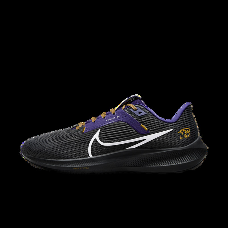 Nike Men's Pegasus 40 (NFL Baltimore Ravens) Road Running Shoes in Grey, Size: 10 | DZ5946-001