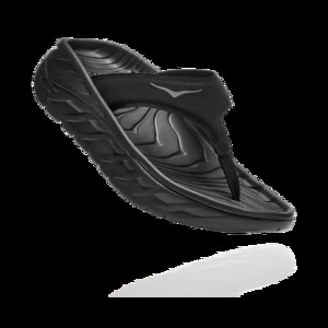 HOKA  Ora Recovery Flip Sandal in Black/Dark Gull Grey, Size 4.5 | 1117910-BDGGR-06