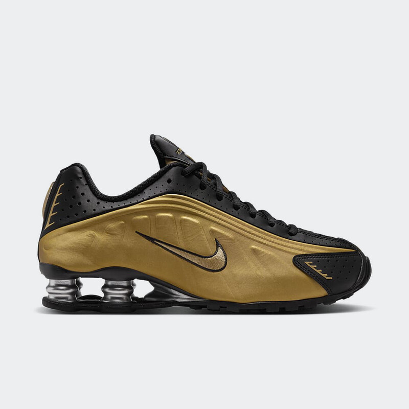 Nike Shox R4 "Black/Metallic Gold" | AR3565-005