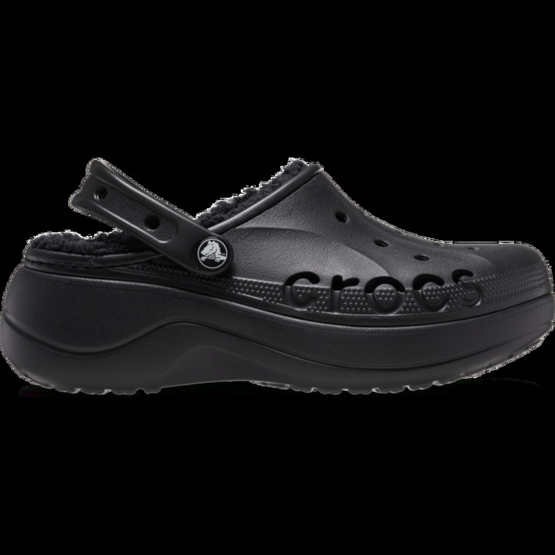 Crocs Women Baya Platform Lined Clogs Black | 208708-001