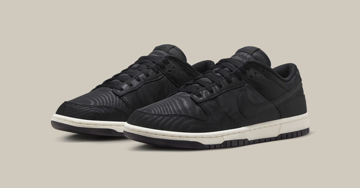 Schwarzes Nylon konstruiert den neuen Nike Dunk Low