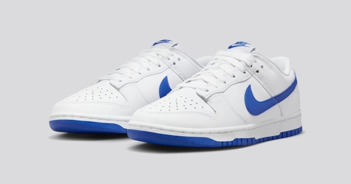 Blue Swooshes and Outsoles on the Nike Dunk Low "Hyper Royal"