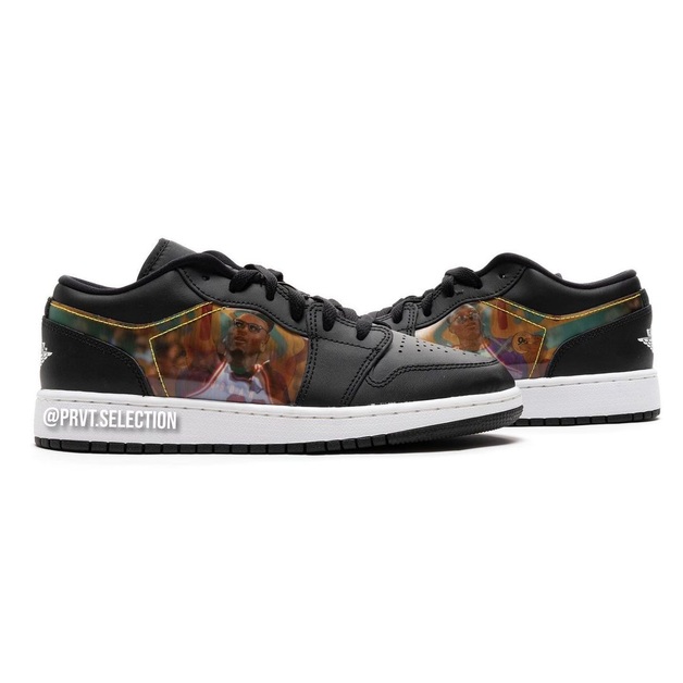 Holografischer Bilder zieren diesen Air Jordan 1 Low