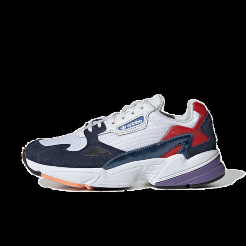 Adidas falcon white cheap and navy