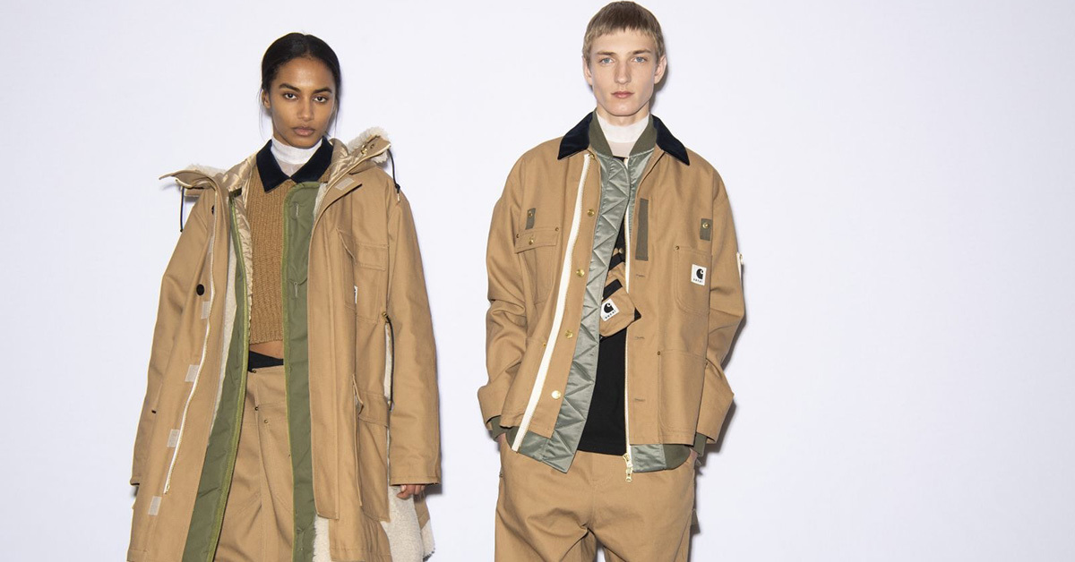 Workwear trifft auf Avantgarde mit der sacai x Carhartt WIP FW23 Kollektion Workwear trifft auf Avantgarde mit der sacai x Carhartt WIP FW23 Kollektion