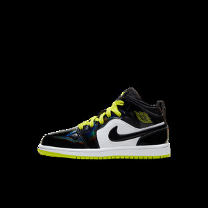 Jordan 1 Mid Black Cyber Mystic Green (PS) | BQ6932-003