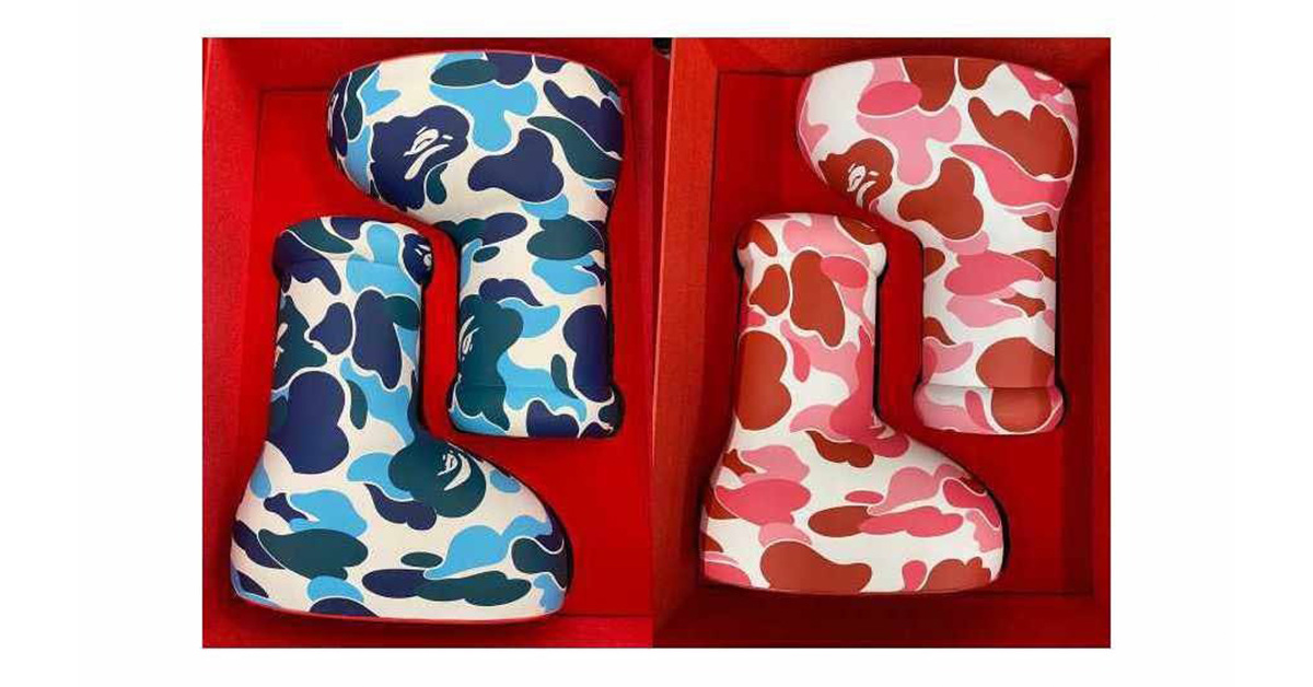 Bape entwirft eigene MSCHF Big Red Boots für die Tokyo Fashion Week