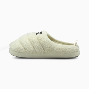 puma Logo Scuff Sherpa Slippers Sandals | 384943-01