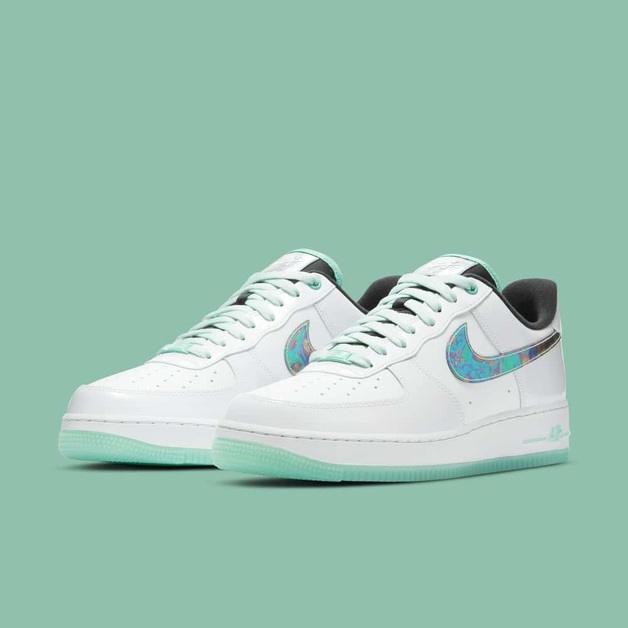 Check Out the Nike Air Force 1 "Abalone" with Shiny Swooshes