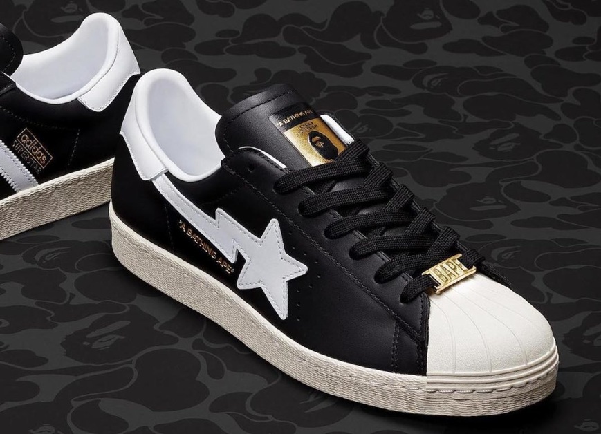 A BATHING APE Maintains adidas Partnership with Black and White Superstar