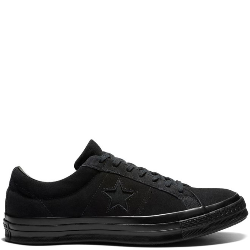 One star suede shop triple black low top