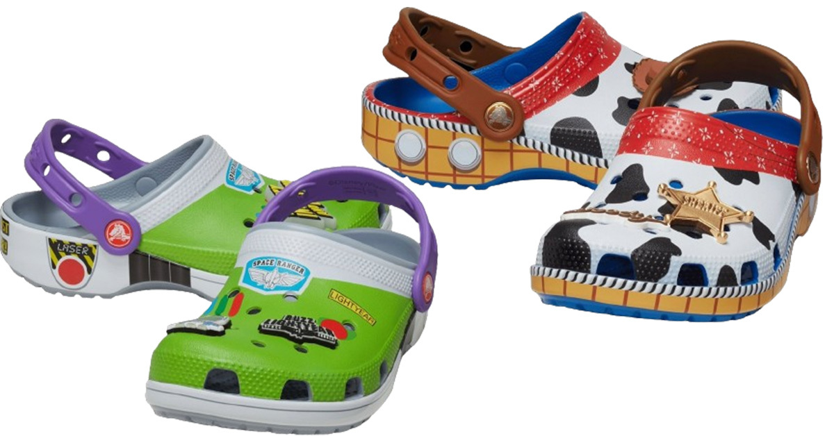 Crocs präsentiert farbenfrohe Classic Clogs inspiriert von Buzz Lightyear und Sheriff Woody