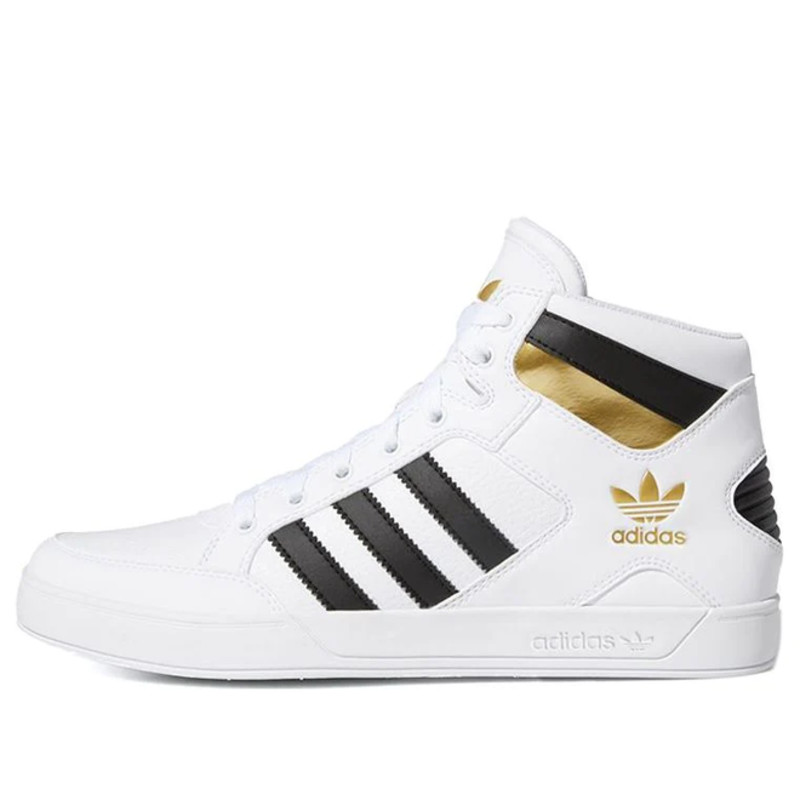 White and gold adidas best sale high tops