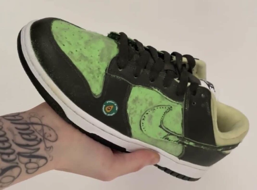 Avocado Stickers and Other Details Adorn the Nike Dunk Low "Avocado"