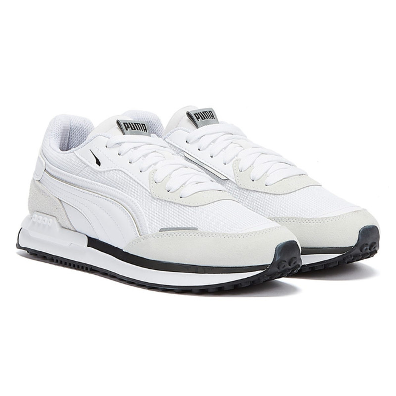 Puma City Rider Unisex White / Black Trainers | 38204602