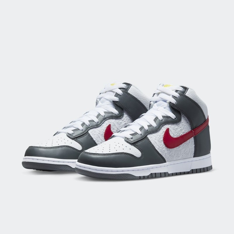 Nike Dunk High Hoops Grey/Red | FD0668-001