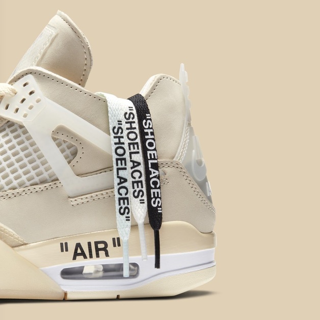 Detaillierte Bilder des Off-White x Air Jordan 4 "Sail"