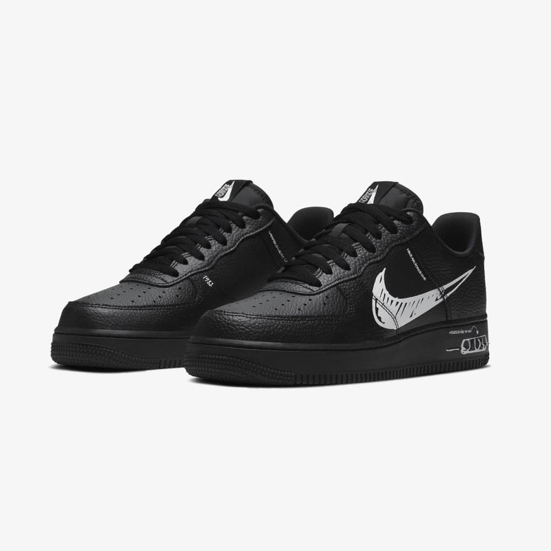 Nike Air Force 1 Sketch Triple Black | CW7581-001