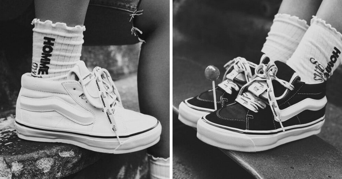 Oversized style and a feminine twist: HommeGirls x Vans Sk8-Mid