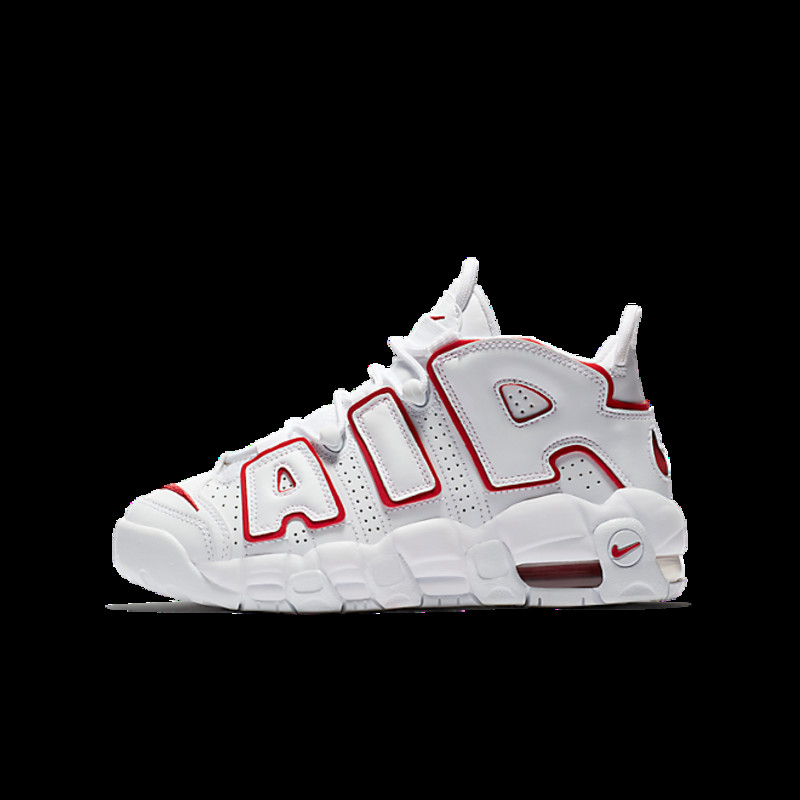 Air more uptempo outlet white varsity red outline