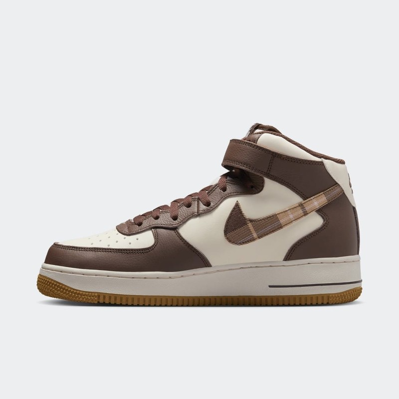 Nike Air Force 1 Mid Brown Plaid | DV0792-100