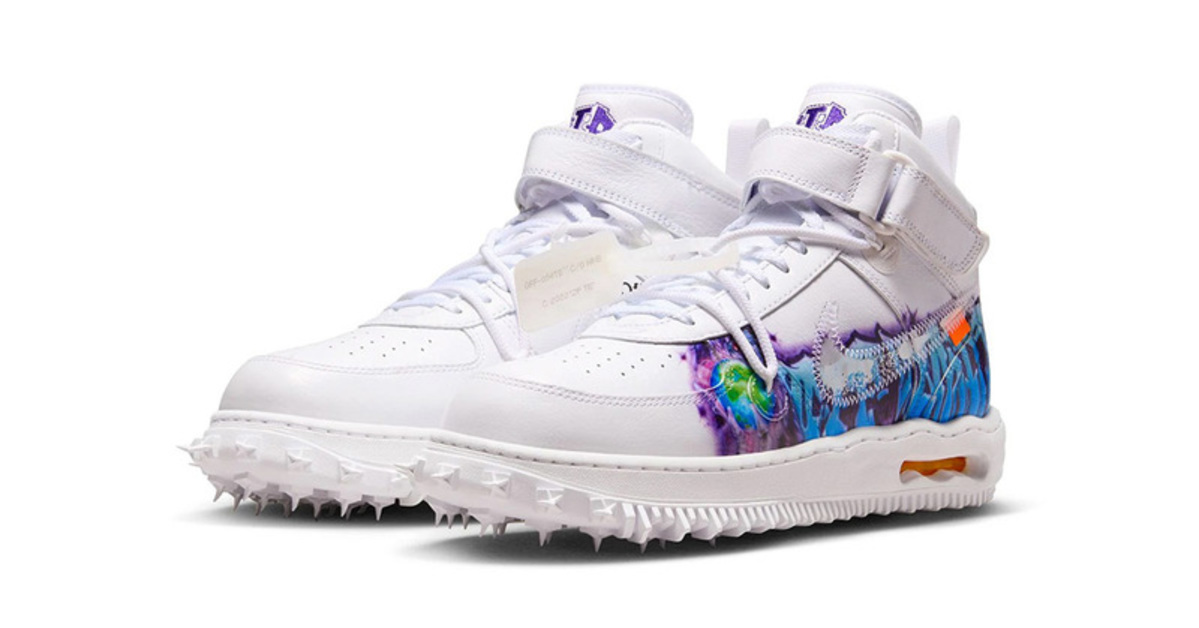 Graffiti Lettering Sits On Top of the Fierce Off-White x Nike Air Force 1 Mid Graffiti Lettering Sits On Top of the Fierce Off-White x Nike Air Force 1 Mid