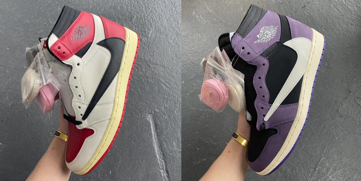 Zwei mögliche Travis Scott x Air Jordan 1 High ohne Cactus Jack-Branding