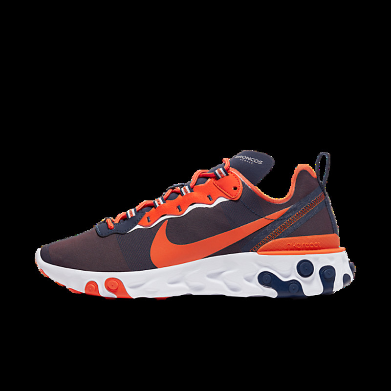 Denver Broncos Nike React Element 55 Shoes - Navy