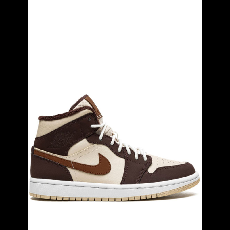 Womens Air Look jordan 1 MID SE "Cream Dark Chocolate" | DO6699