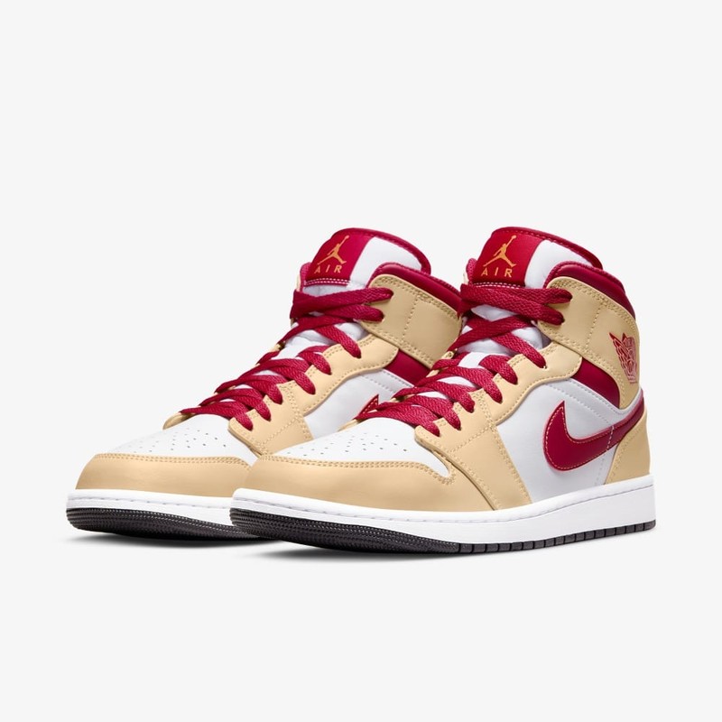 Air Jordan 1 Mid Beige/Red | 554724-201