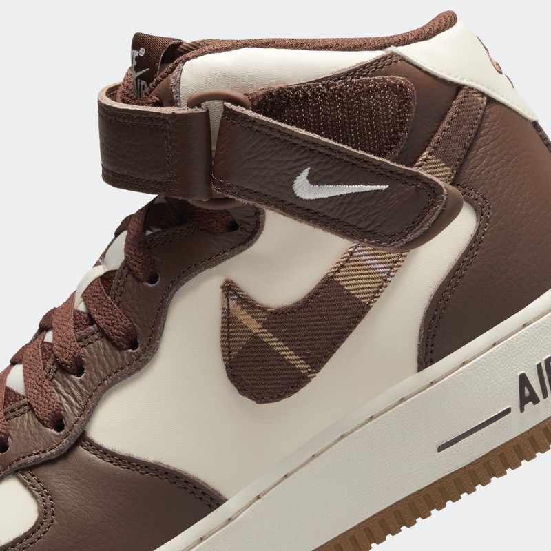 Nike Air Force 1 Mid Brown Plaid | DV0792-100