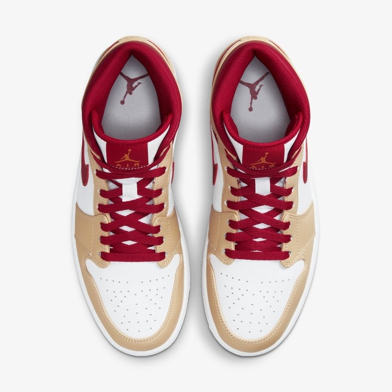 Air Jordan 1 Mid Beige/Red | 554724-201