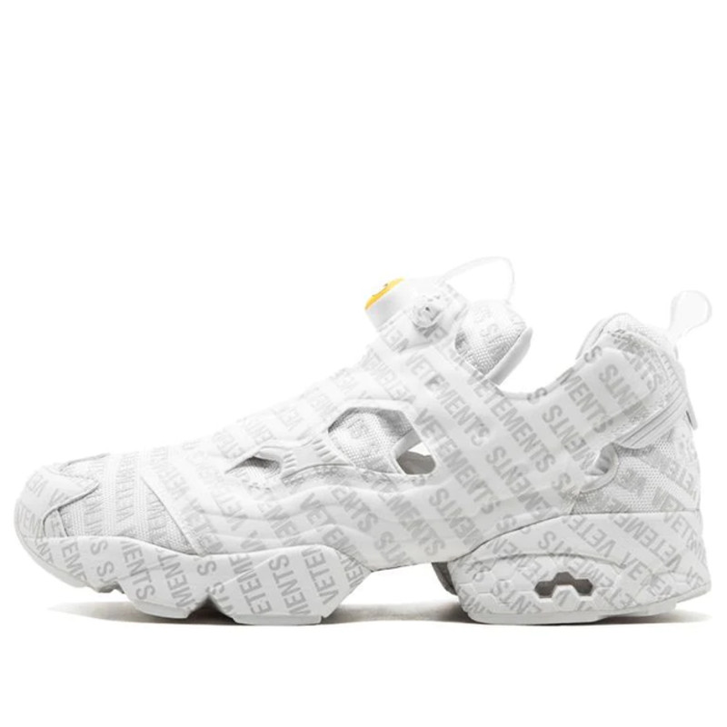 Vetements white reebok classics edition clearance logo emoji instapump fury sneakers