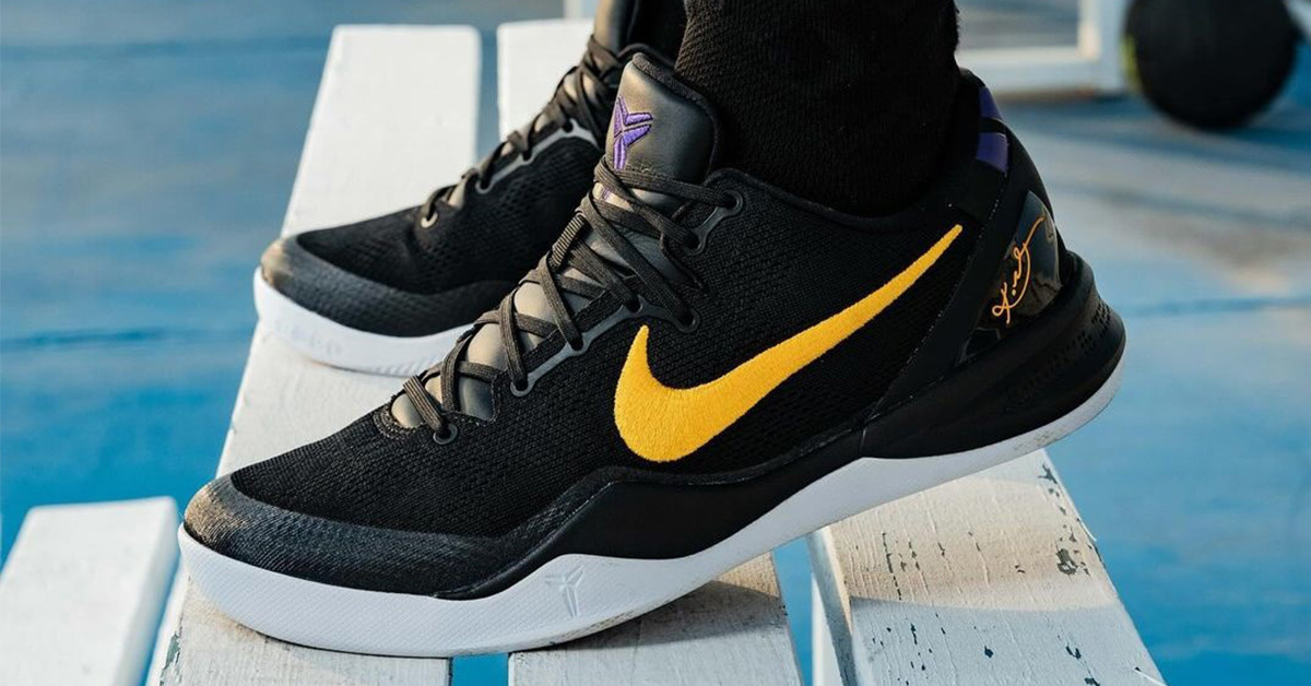 Der Nike Kobe 8 Protro "Black/University Gold" ist von Lakers-Trikots inspiriert