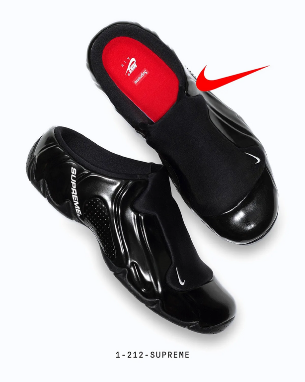 supreme nike clogposite black red release date