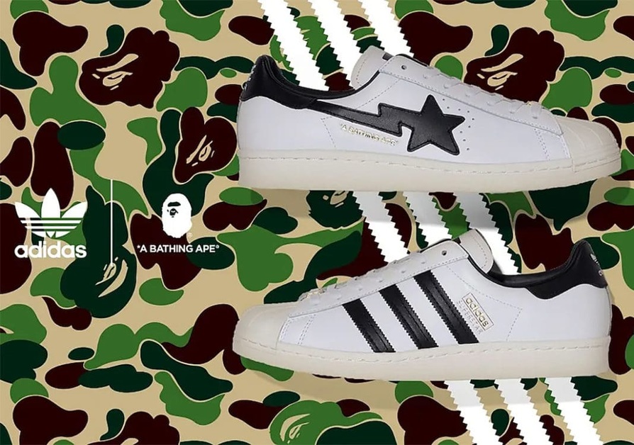 BAPE x adidas Superstar mit klassischen und luxuriösen Details