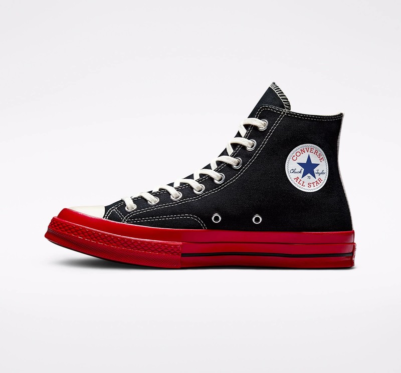 Comme Des Garcons PLAY x Converse Chuck 70 High Black | A01793C