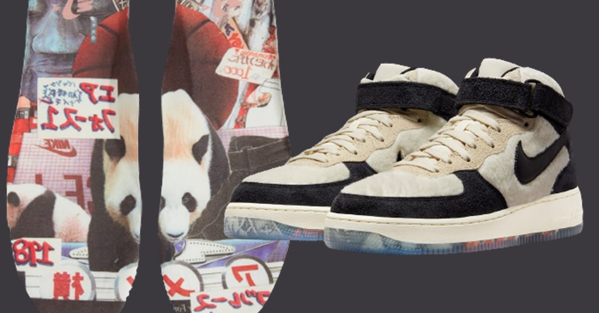 Kommender Nike Air Force 1 Mid „Panda“ erhält weiches Sherpa-Fleece und tierische Grafiken