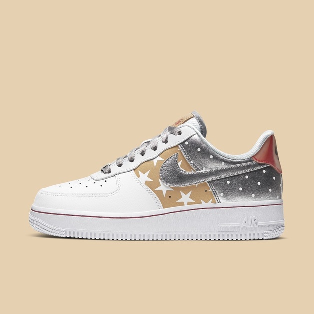 Metallic Nike Air Force 1 with Stars and Dots