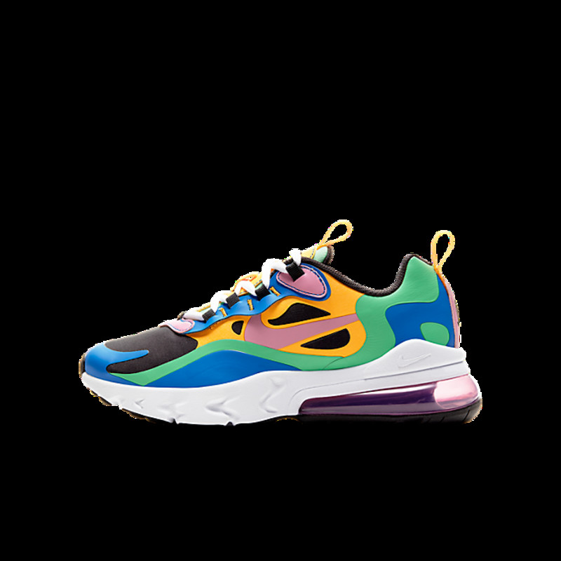 Kids' 'air max 270 react off noir/magic flamingo/university clearance gold/soar