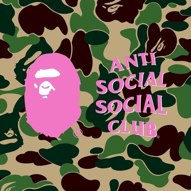 Anti Social Social Club BAPE x ASSC Camo Hoodie Blue Camo