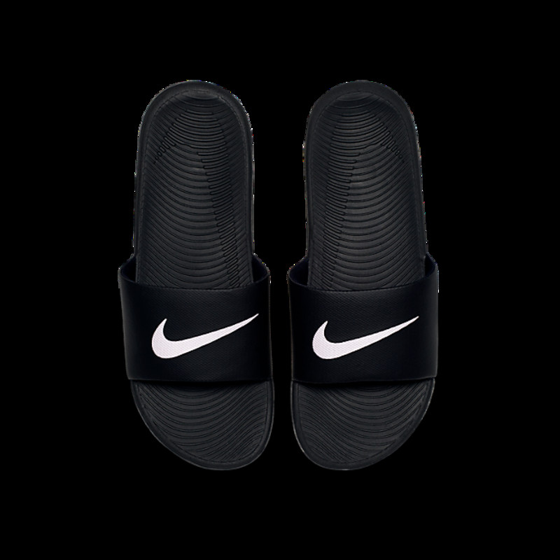 nike kawa slide black and white