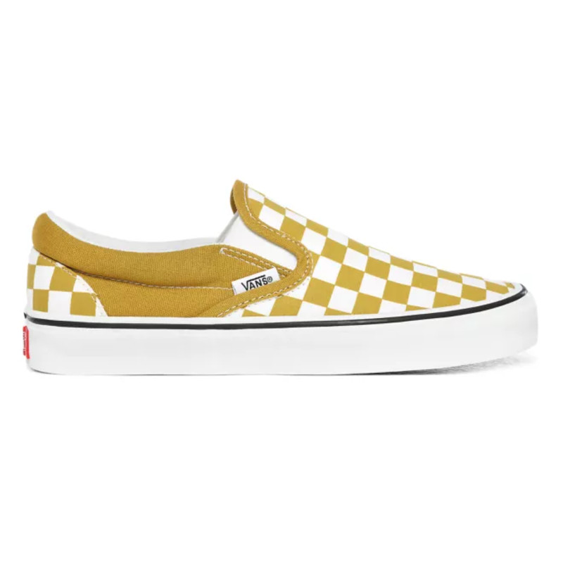 Vans Classic Slip On Checkerboard Olive Oil Olive Oil True White