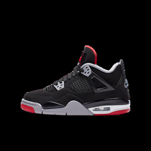 Nike Air Jordan IV Retro GS Black / Fire Red / Cement Grey | 408452-060